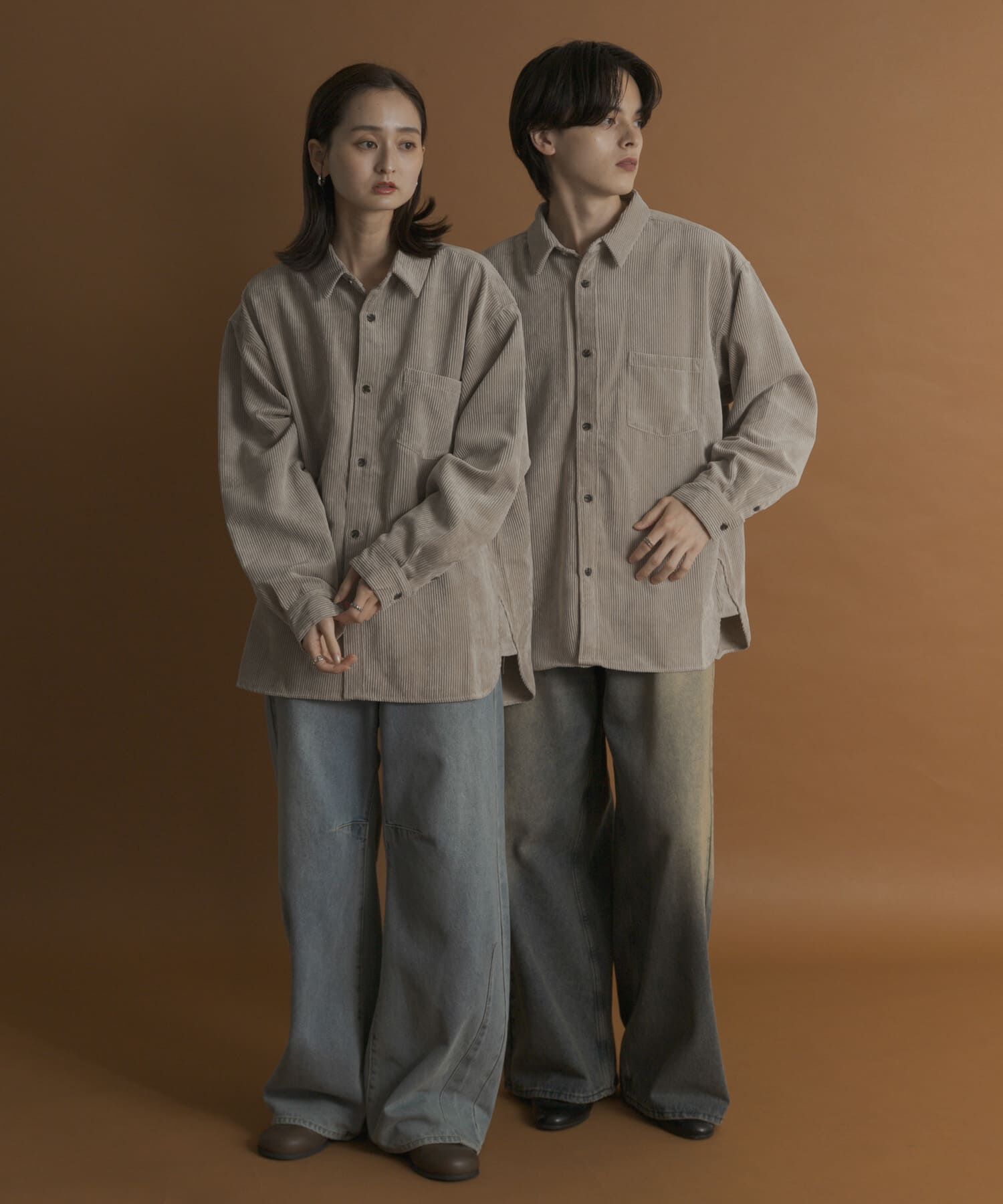 SENSE OF PLACE by URBAN RESEARCH「『ユニセックス』ウォッシュドコーデュロイロングスリーブシャツ」|シャツ・ブラウス|