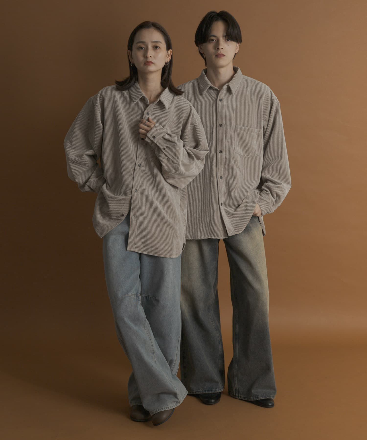 SENSE OF PLACE by URBAN RESEARCH「『ユニセックス』ウォッシュドコーデュロイロングスリーブシャツ」|シャツ・ブラウス|