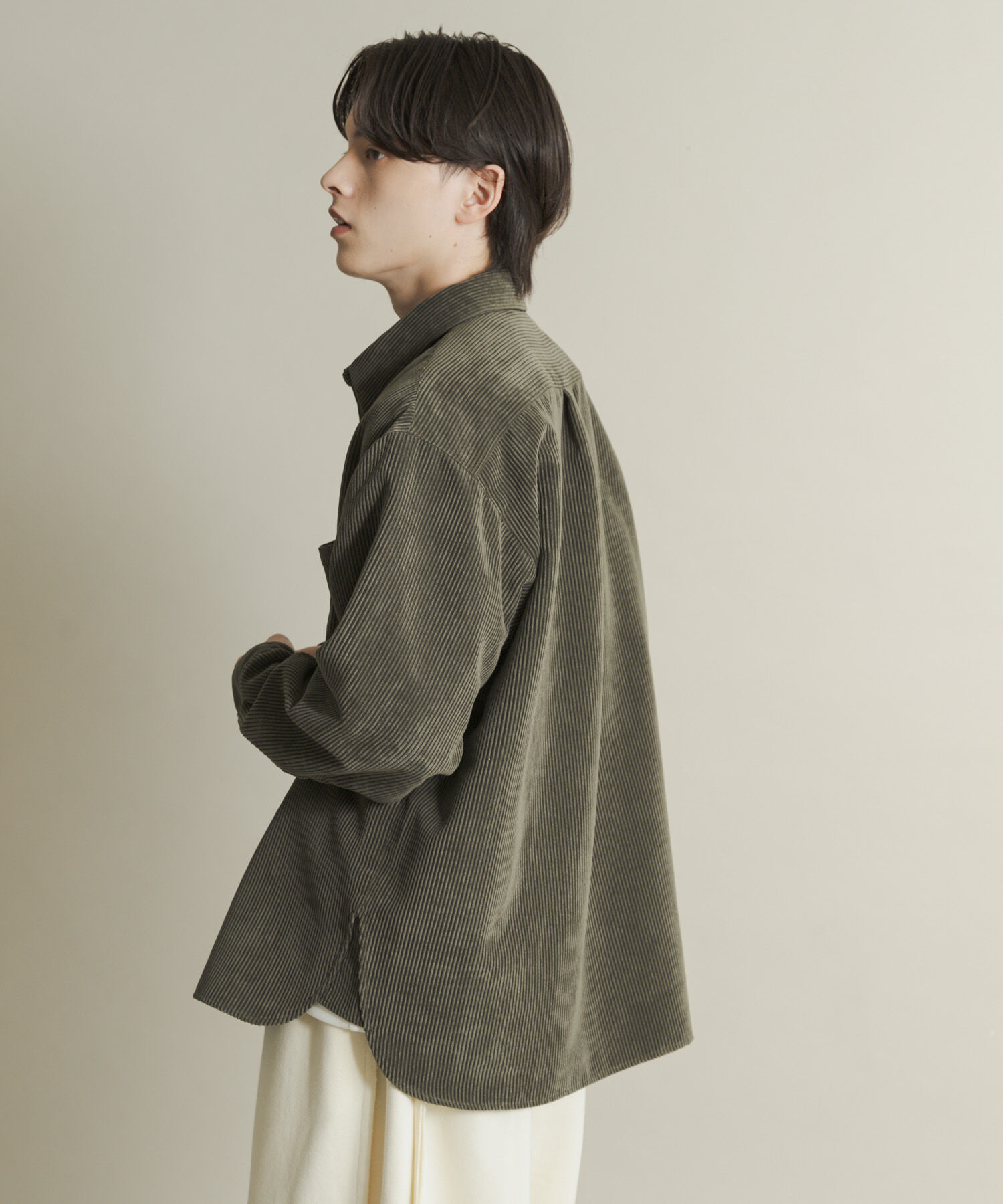 SENSE OF PLACE by URBAN RESEARCH「『ユニセックス』ウォッシュドコーデュロイロングスリーブシャツ」|シャツ・ブラウス|