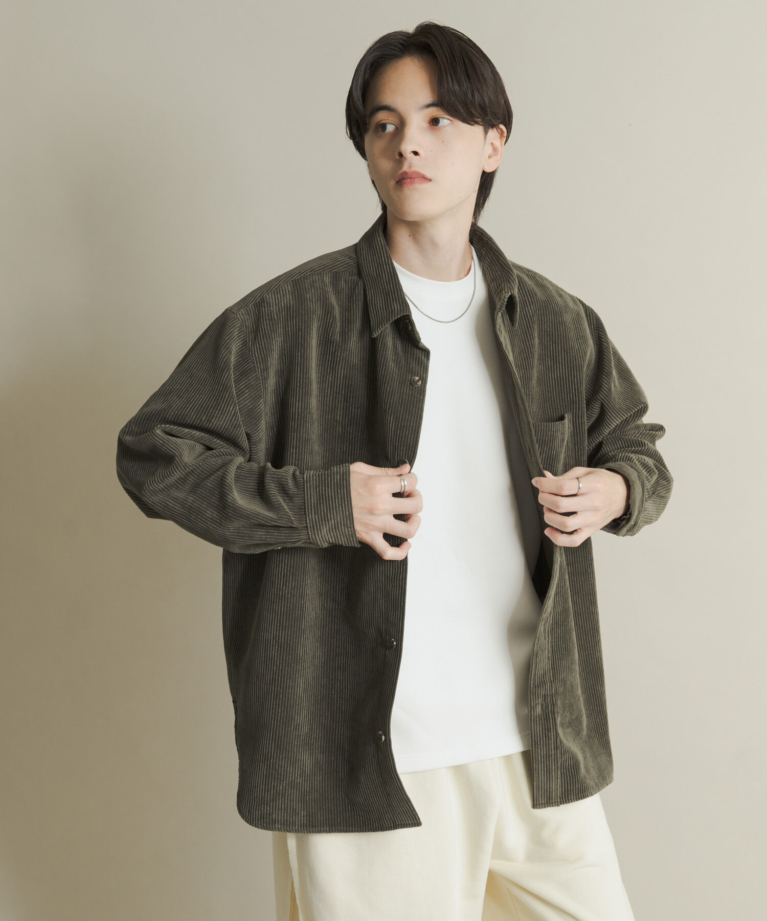 SENSE OF PLACE by URBAN RESEARCH「『ユニセックス』ウォッシュドコーデュロイロングスリーブシャツ」|シャツ・ブラウス|