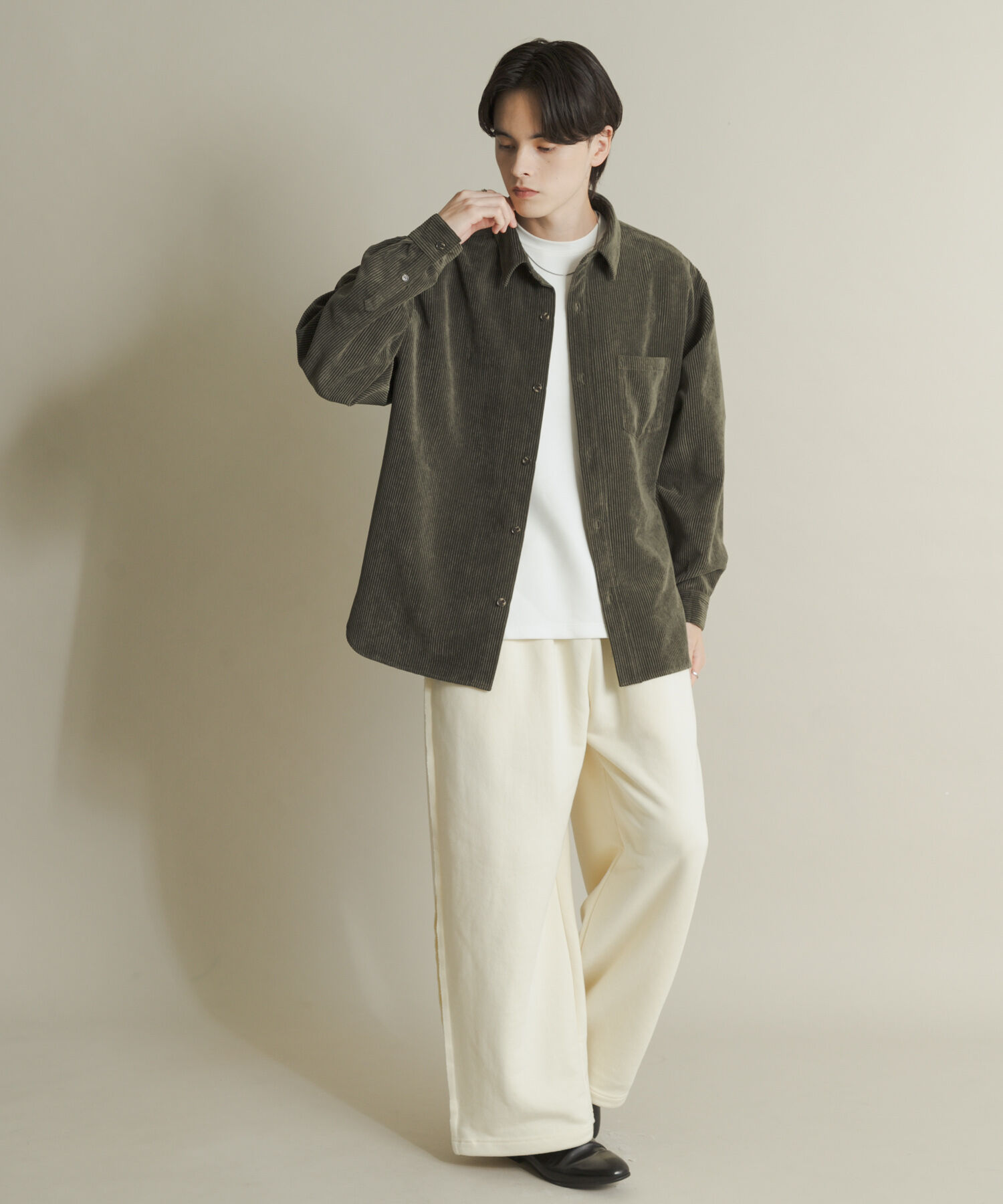 SENSE OF PLACE by URBAN RESEARCH「『ユニセックス』ウォッシュドコーデュロイロングスリーブシャツ」|シャツ・ブラウス|