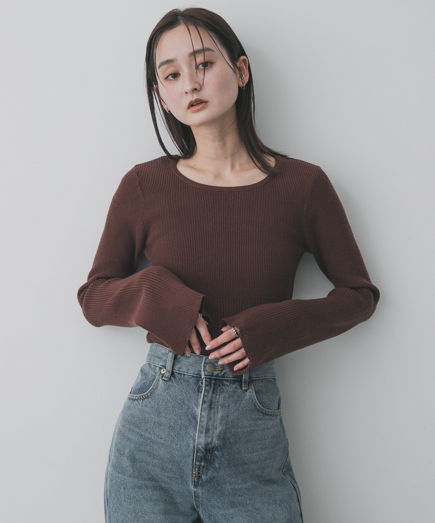 SENSE OF PLACE by URBAN RESEARCH「『WEB限定』2WAYストレッチラウンドネックセーター」|ニット・セーター|