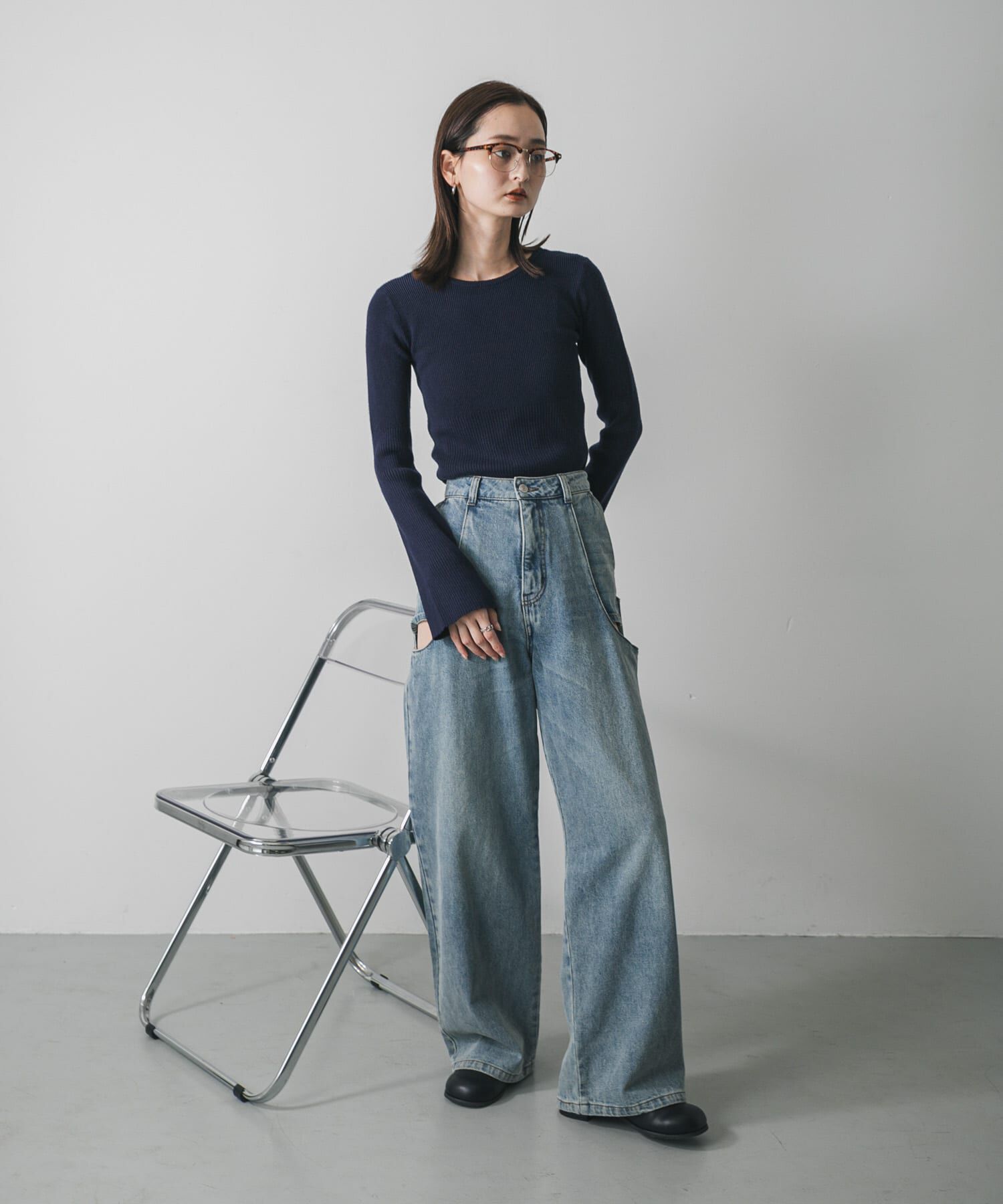 SENSE OF PLACE by URBAN RESEARCH「『WEB限定』2WAYストレッチラウンドネックセーター」|ニット・セーター|