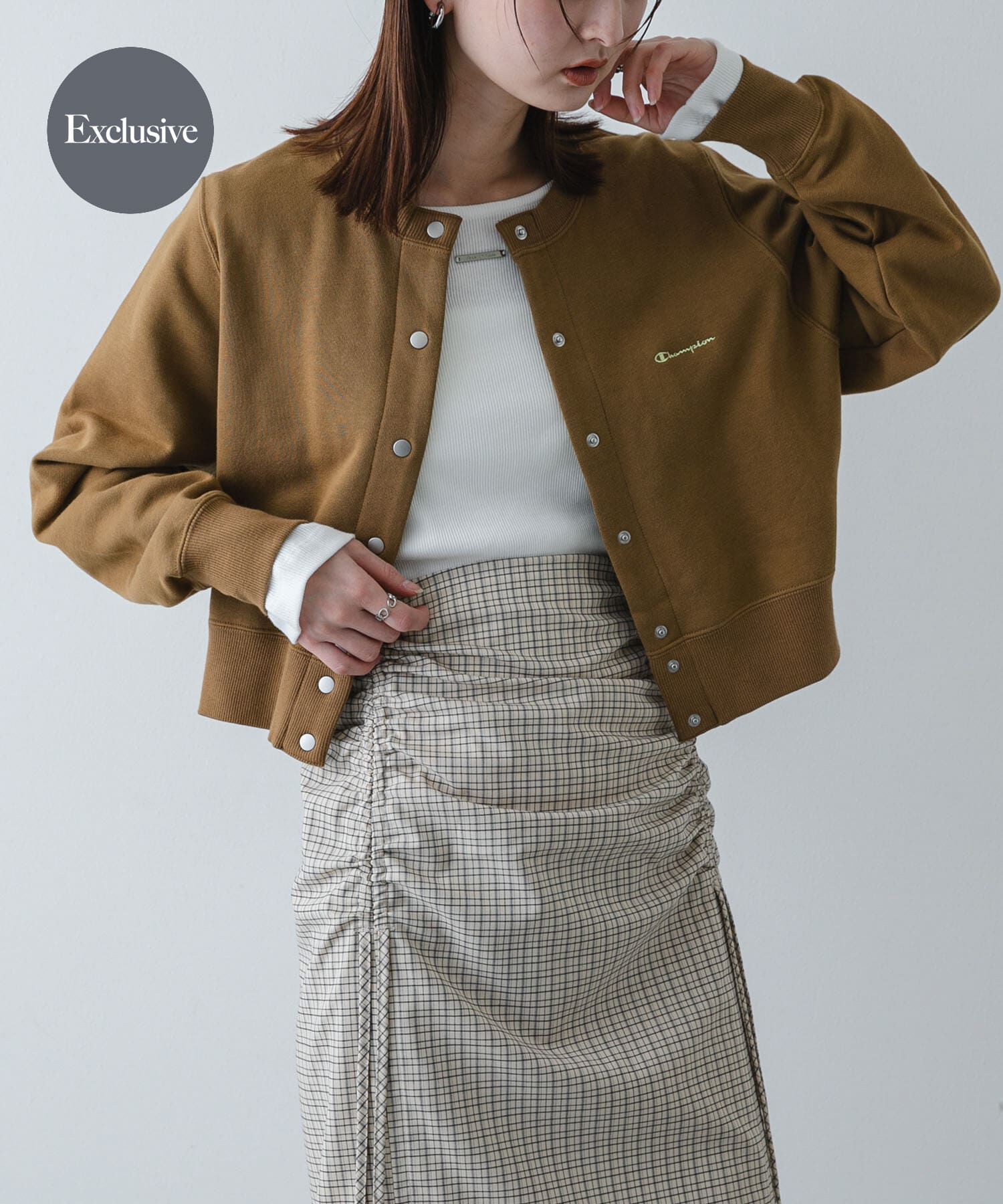 SENSE OF PLACE by URBAN RESEARCH「『別注』CHAMPION&times;SENSE OF PLACE　スウェットカーディガン」|カーディガン|ライトブラウン