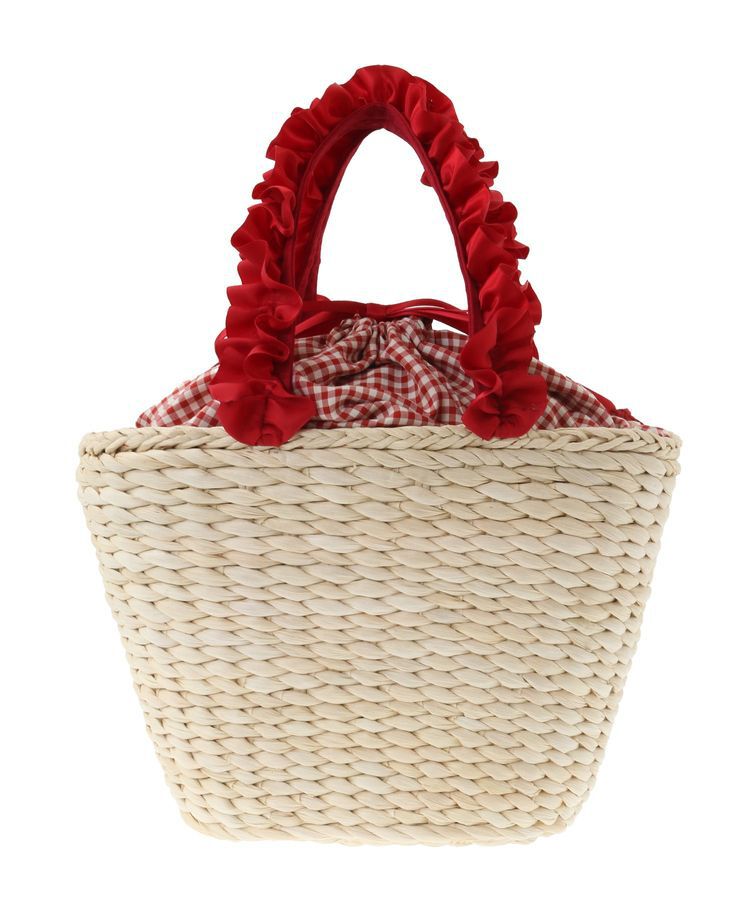 Maison de FLEUR「チェリーメイズフリルハンドルカゴバッグ」|ハンドバッグ|