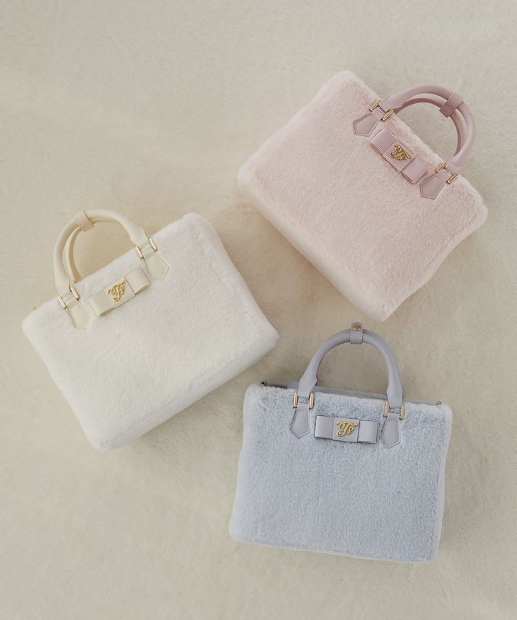 Maison de FLEUR「【限定カラーあり】フェイクファー中仕切りバッグ」|ハンドバッグ|