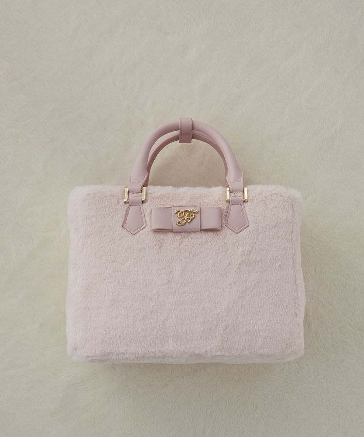 Maison de FLEUR「【限定カラーあり】フェイクファー中仕切りバッグ」|ハンドバッグ|ピンク