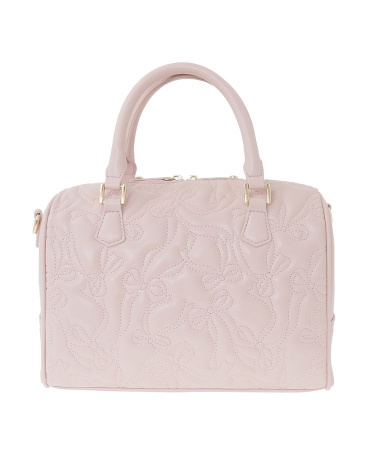 Maison de FLEUR「チャーム付きリボンキルティングボストンバッグ」|ハンドバッグ|