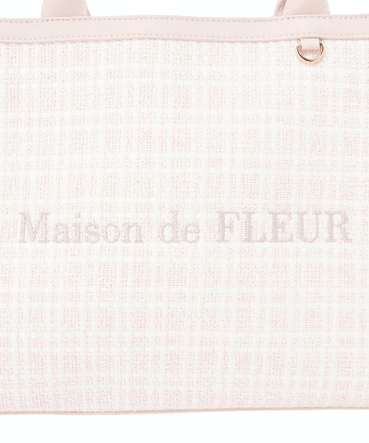 Maison de FLEUR「スカーフ付きツイードスクエアトートバッグ」|ハンドバッグ|