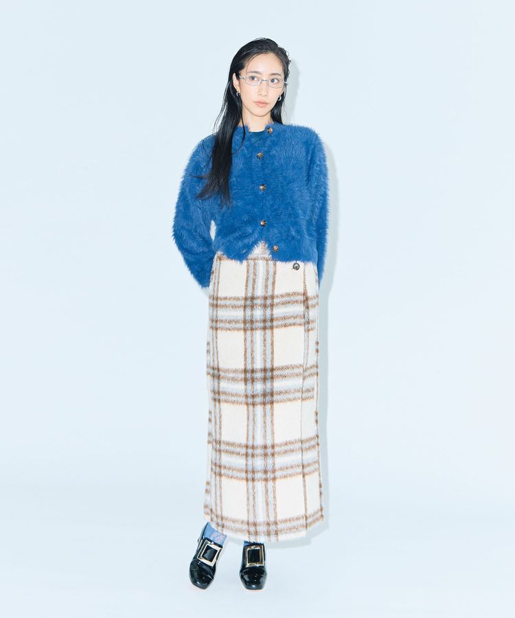 Green Parks「■WITH KURUMI NAKATA チェックラップスカート」|タイト|