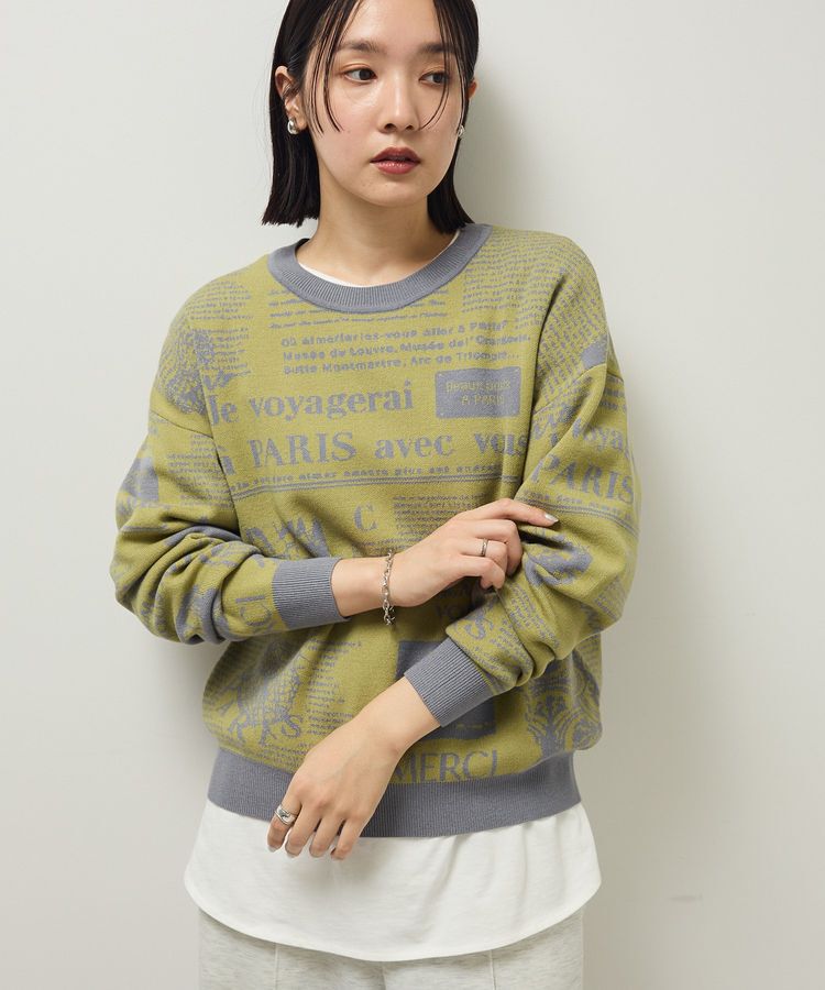 Green Parks「・furry rate ジャカードニットプルオーバー」|ニット・セーター|Yellow