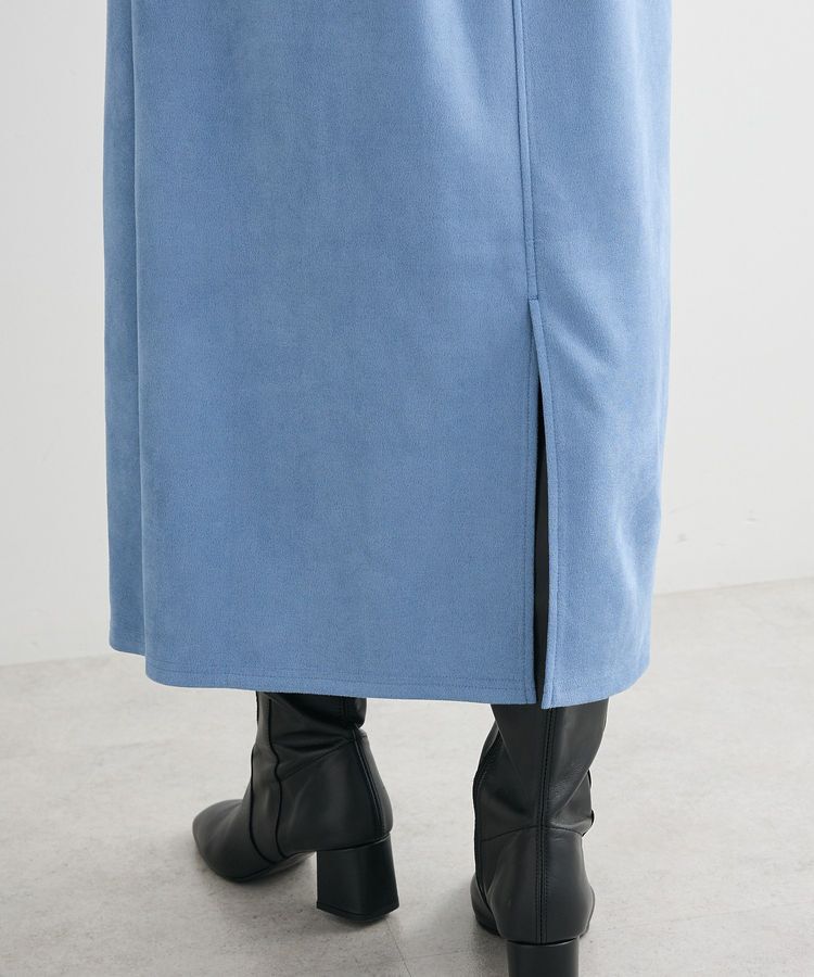 Green Parks「なめらかタッチスウェード調Iラインスカート」|タイト|