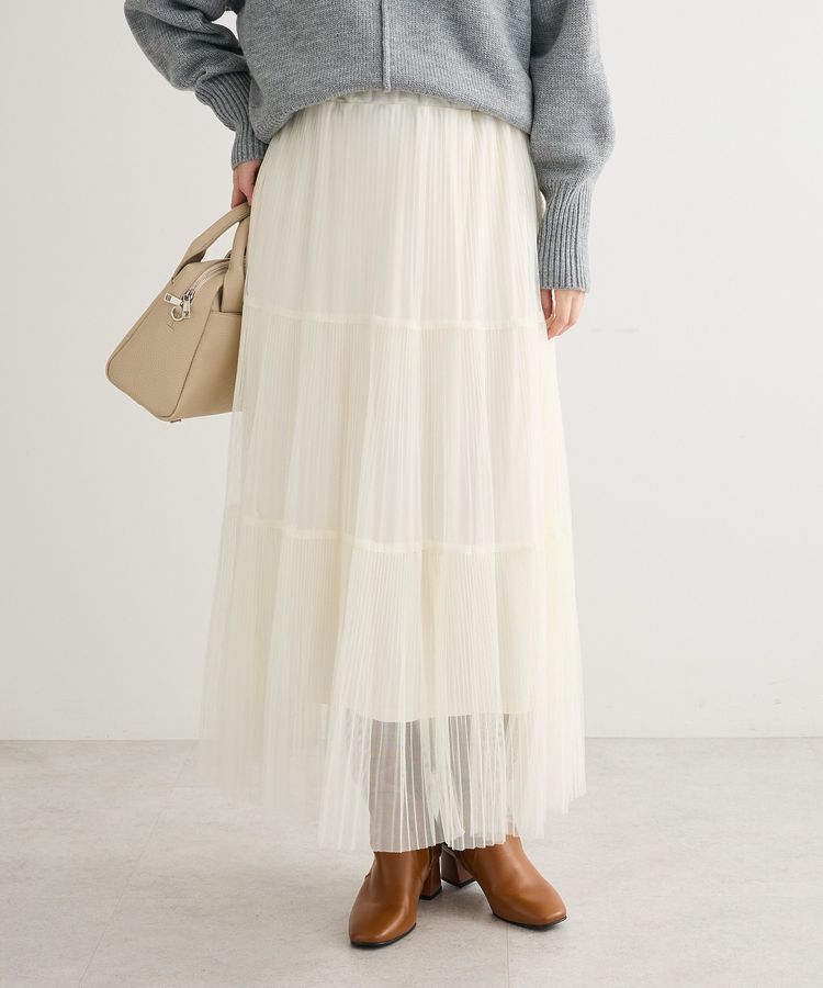Green Parks「チュールプリーツティアードスカート」|スカート|