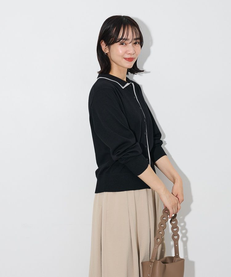 Green Parks「ここちニット衿付き配色プルオーバー」|ニット・セーター|