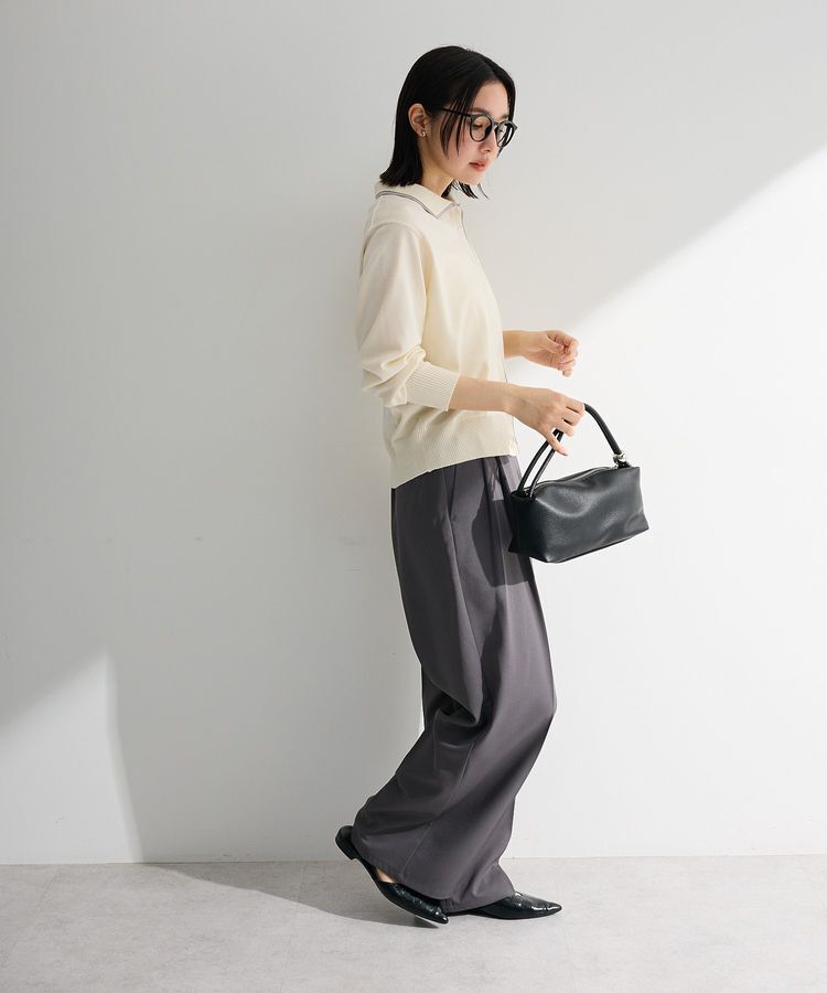 Green Parks「ここちニット衿付き配色プルオーバー」|ニット・セーター|