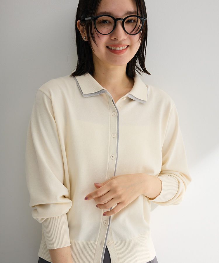 Green Parks「ここちニット衿付き配色プルオーバー」|ニット・セーター|