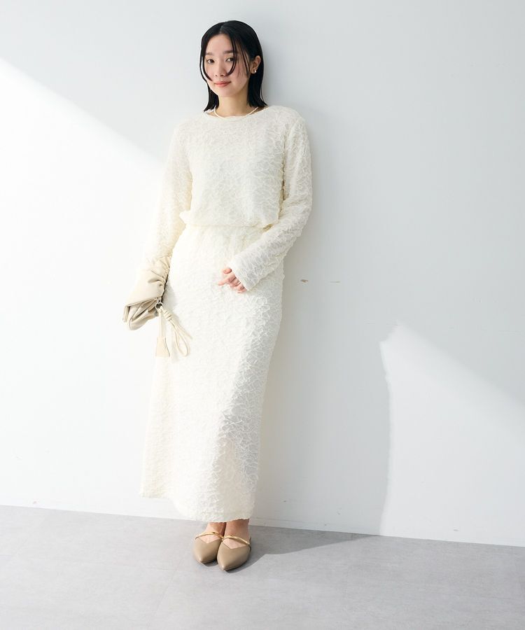 Green Parks「表面感ポコポコIラインスカート」|タイト|