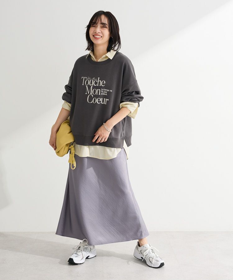 Green Parks「光沢サテンナロースカート」|タイト|