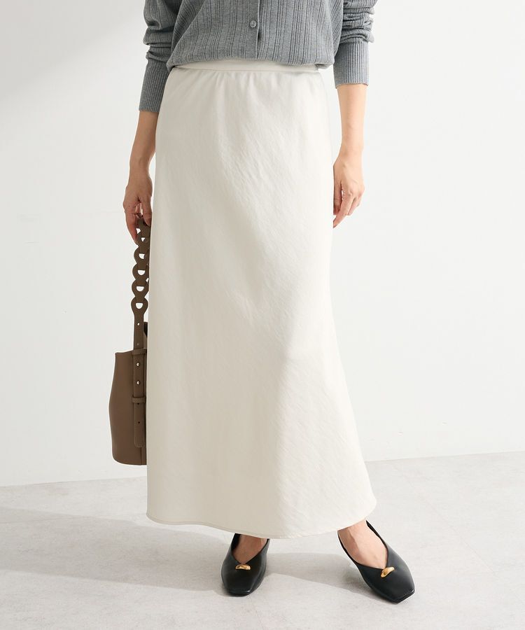 Green Parks「光沢サテンナロースカート」|タイト|