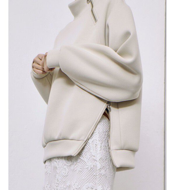 allureville「ボンディングアシンメトリーZIP プルオーバー」|スウェット・ジャージ|