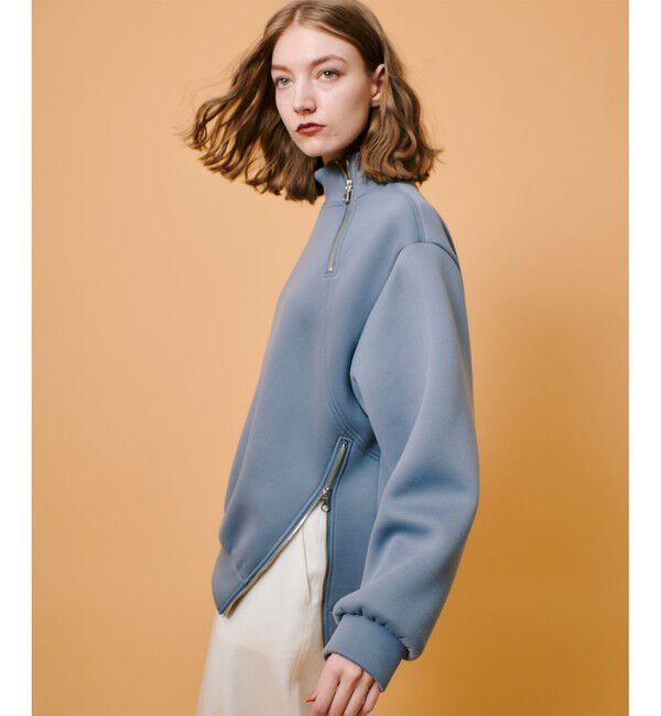 allureville「ボンディングアシンメトリーZIP プルオーバー」|スウェット・ジャージ|