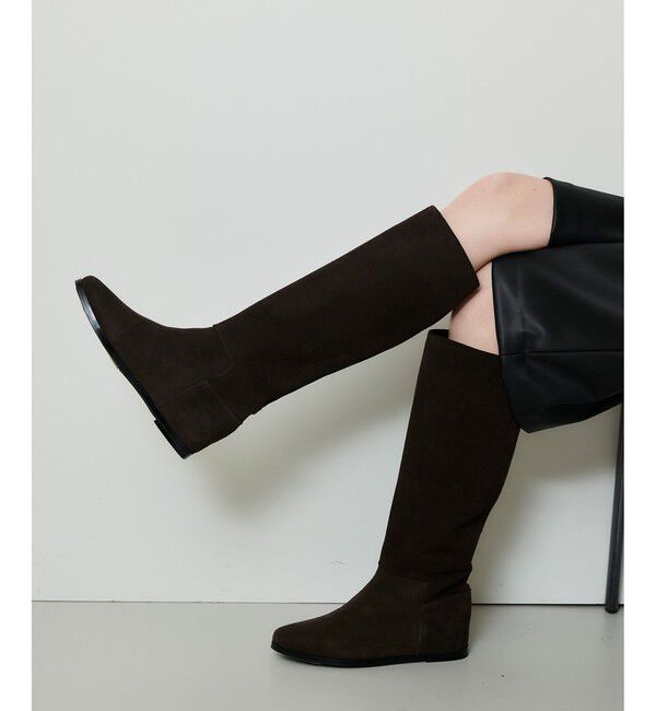 allureville「◇ バックジップロングブーツ」|ロングブーツ|ダークブラウン