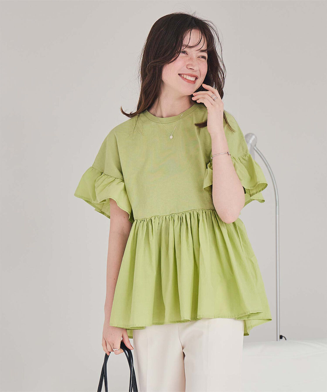 titivate「ｷﾞｬｻﾞｰﾍﾟﾌﾟﾗﾑﾄﾞｯｷﾝｸﾞﾄｯﾌﾟｽ」|Tシャツ・カットソー|ライトグリーン