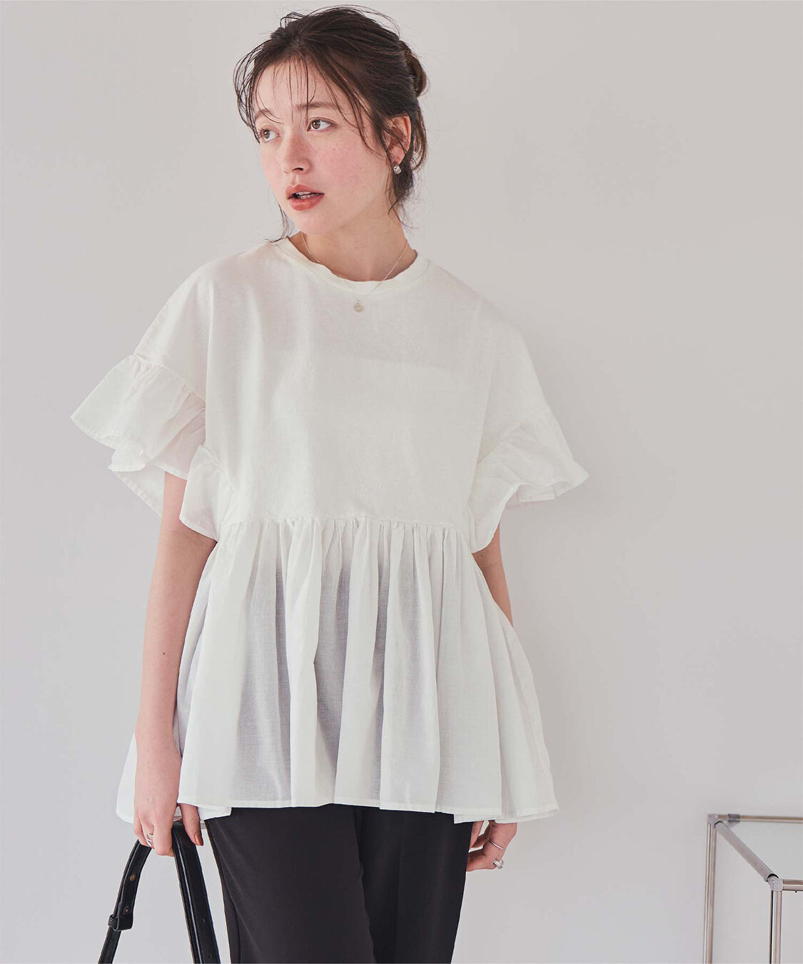 titivate「ｷﾞｬｻﾞｰﾍﾟﾌﾟﾗﾑﾄﾞｯｷﾝｸﾞﾄｯﾌﾟｽ」|Tシャツ・カットソー|オフホワイト