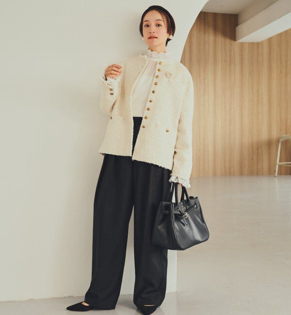 「アソートツィードノーカラージャケット」|テーラードジャケット|