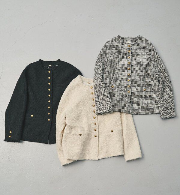 「アソートツィードノーカラージャケット」|テーラードジャケット|