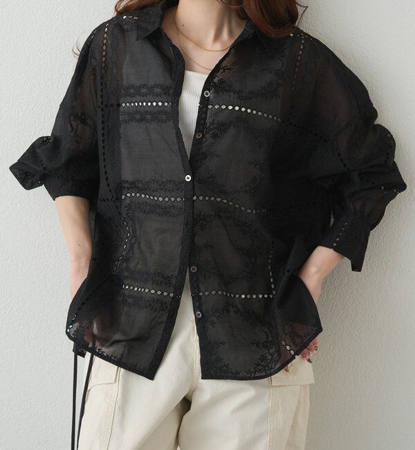  「パッチワーク刺繍レースブラウス」|シャツ・ブラウス|