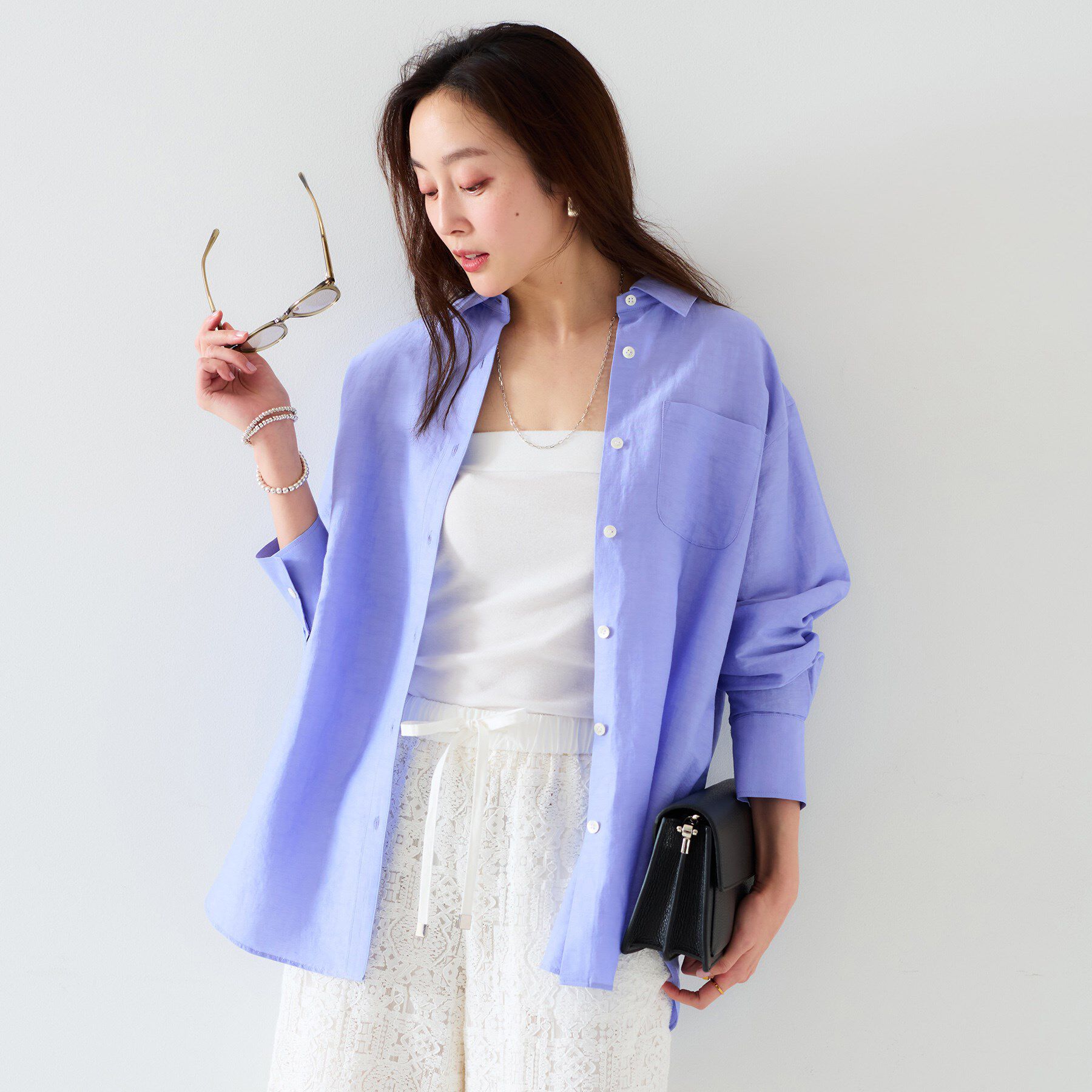 UNTITLED「【セットアップ可能/手洗い可】リネン混 ベーシックシャツ」|シャツ・ブラウス|