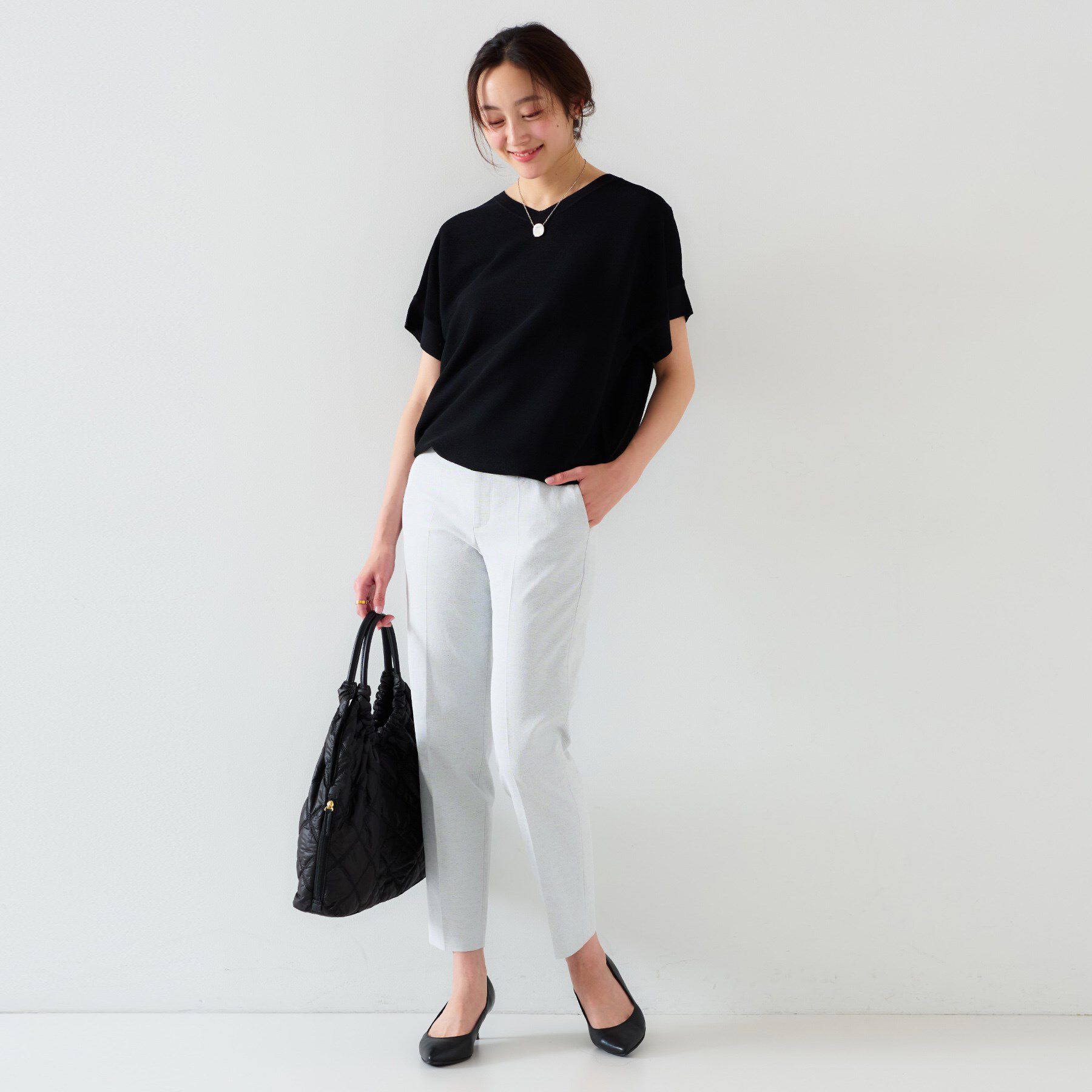 UNTITLED「【12色展開/体型カバー/2way】バウンドスリーブニット」|ニット・セーター|