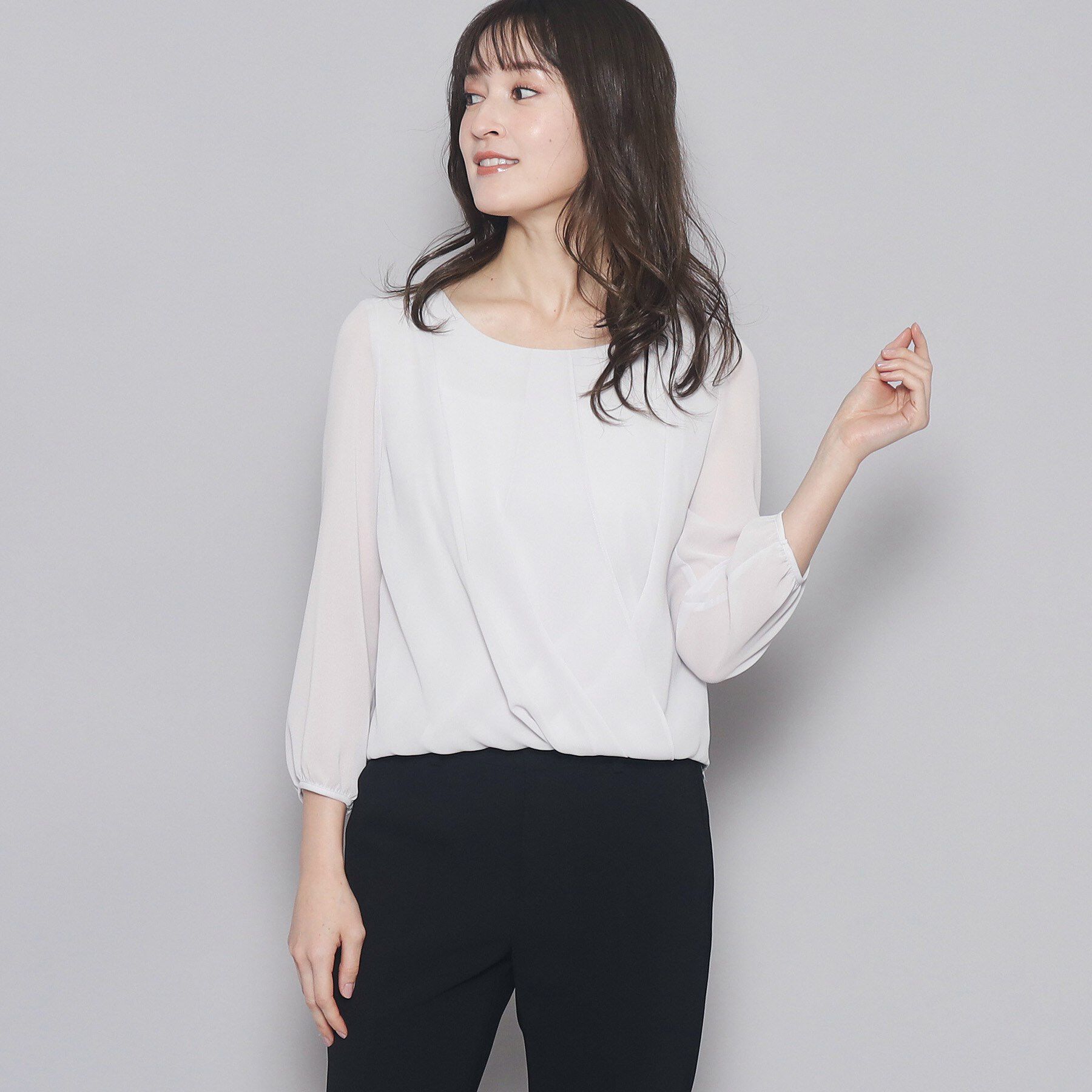 COUP DE CHANCE「【洗える／日本製】ドレープブラウス」|シャツ・ブラウス|