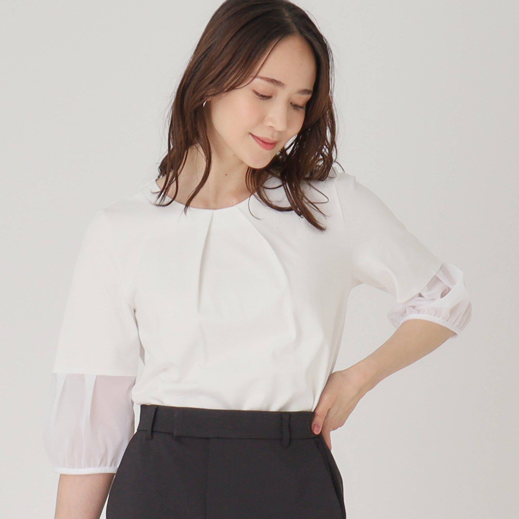 COUP DE CHANCE「【洗える／日本製】袖デザイントップス」|Tシャツ・カットソー|