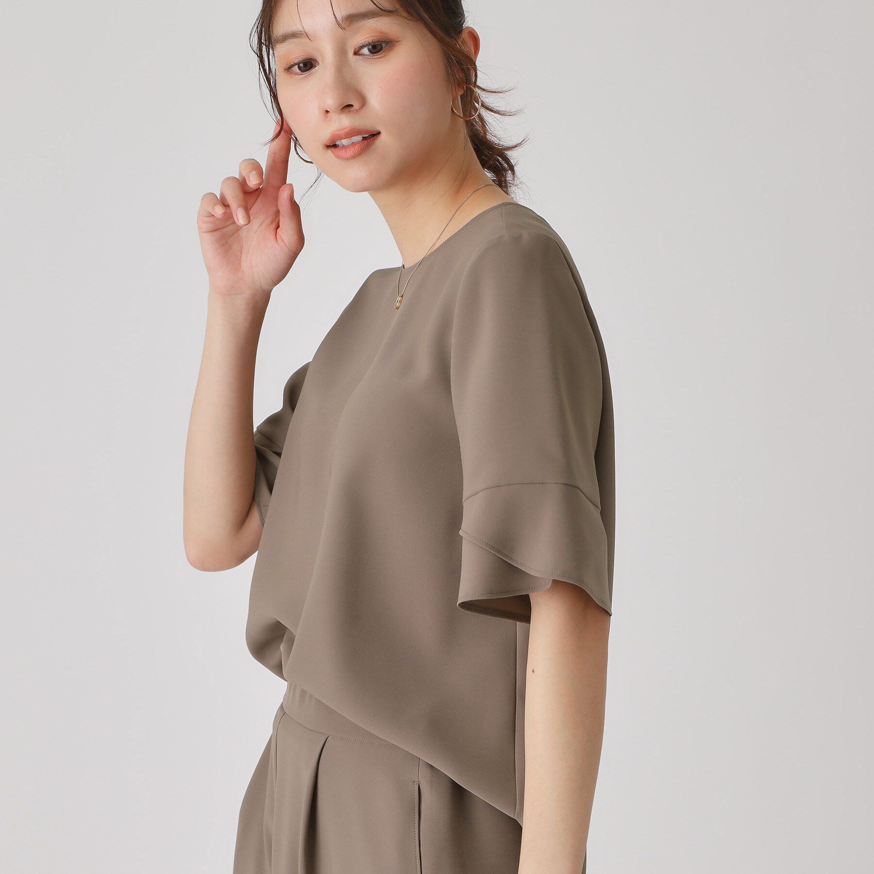 COUP DE CHANCE「【洗える／日本製／清涼感／セットアップ可】袖デザインブラウス」|シャツ・ブラウス|