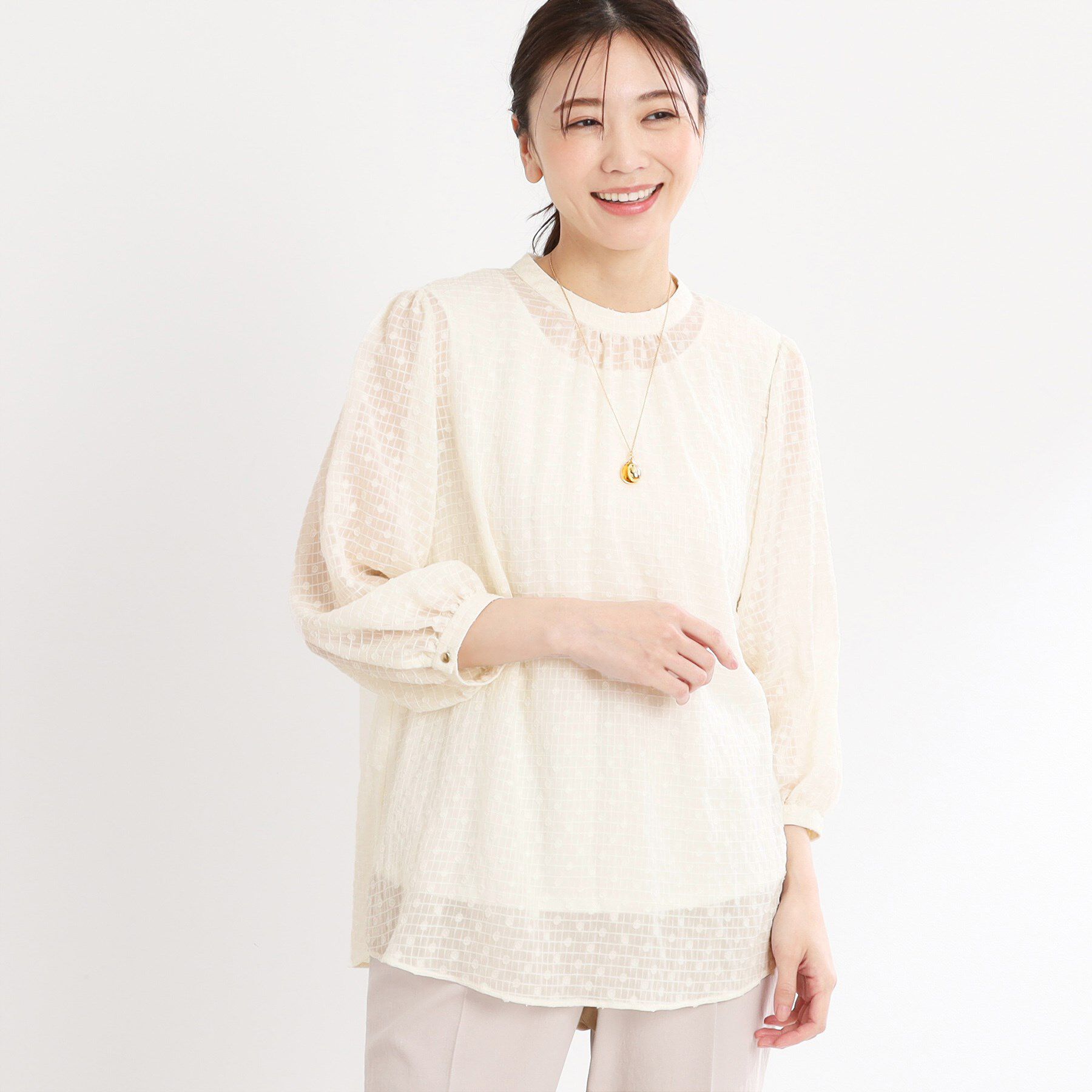 Reflect「【手洗い可】ロングシルエットブラウス」|シャツ・ブラウス|