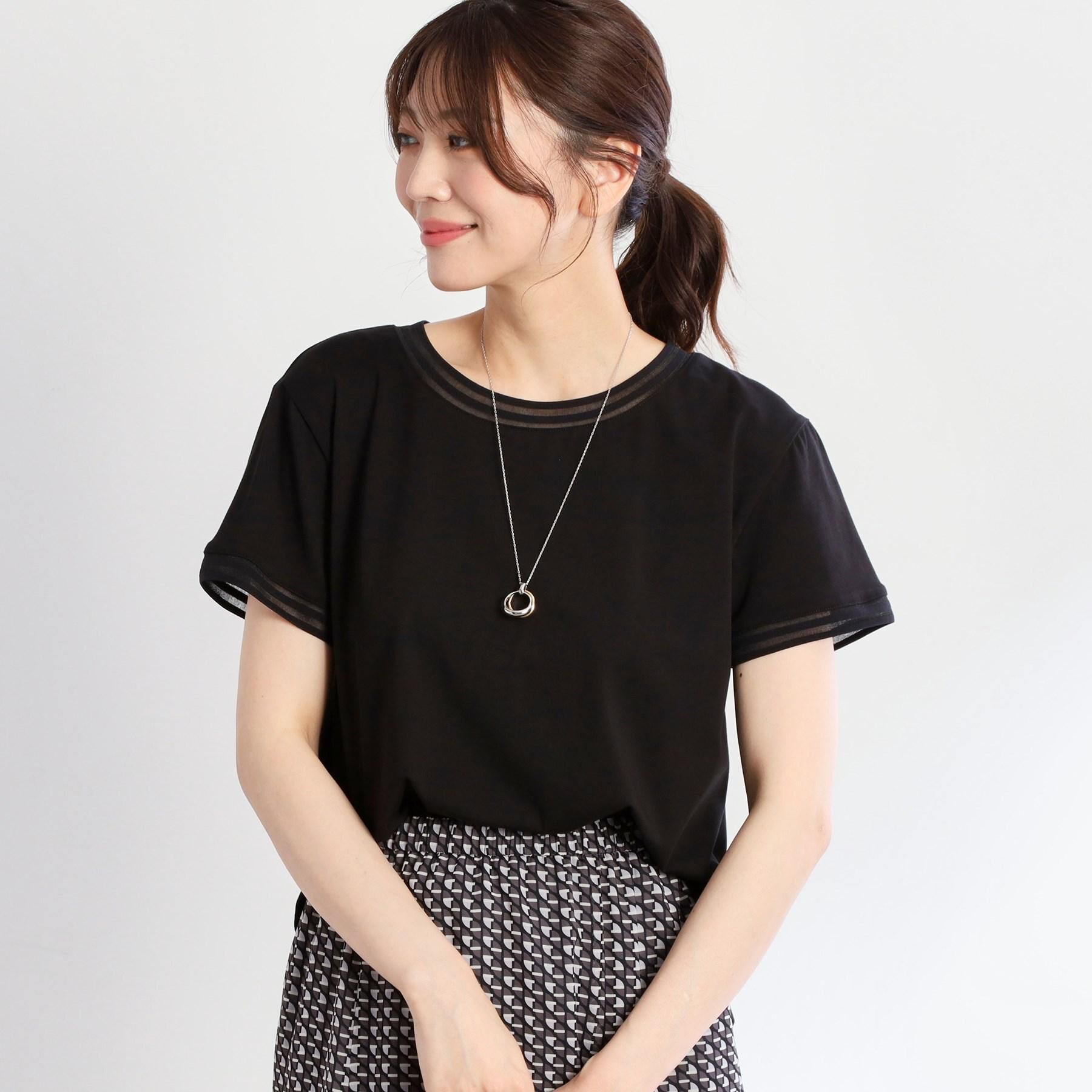 Reflect「【インナーにおすすめ◎】シアーネックデザインプルオーバー」|Tシャツ・カットソー|