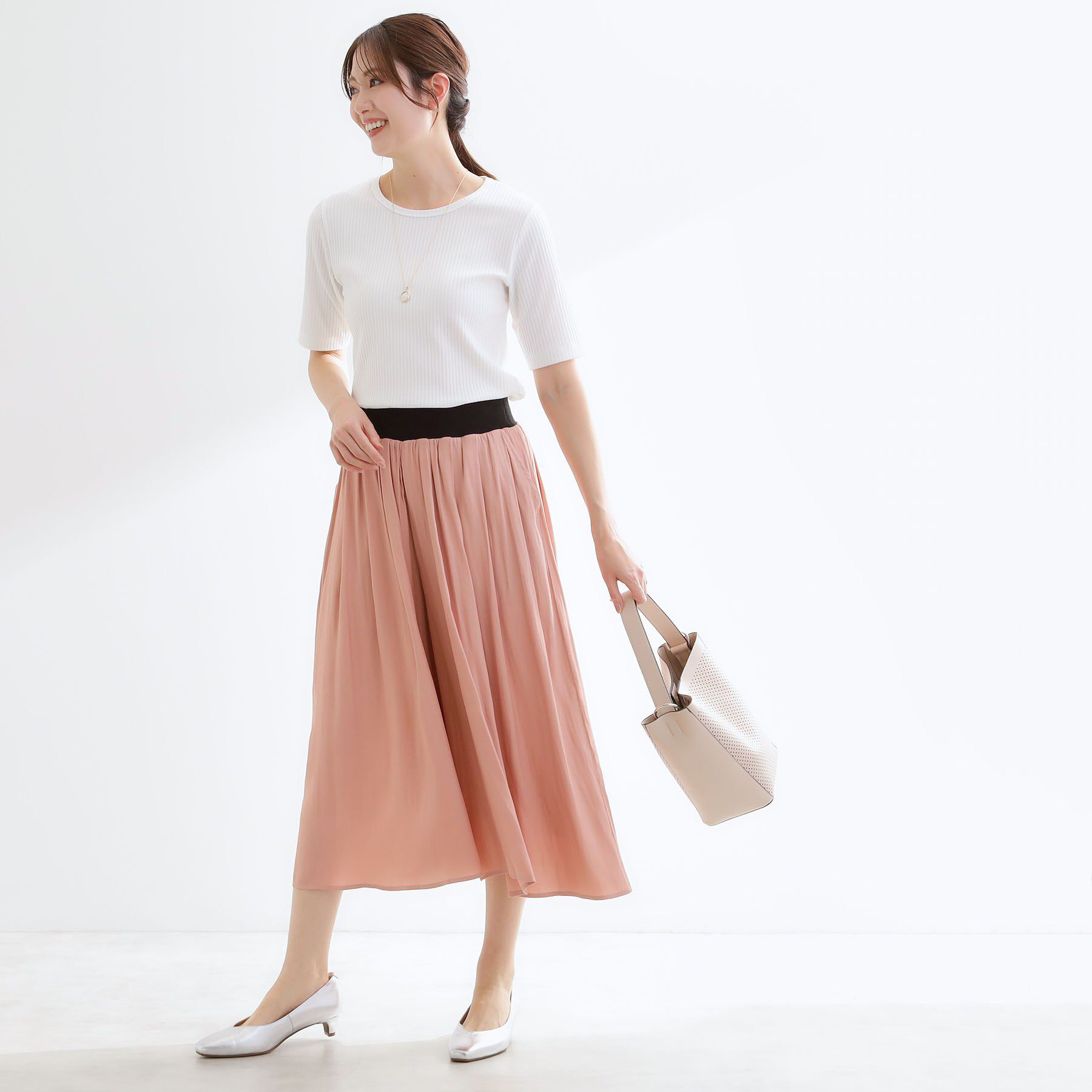 Reflect「【インナーにおすすめ◎】クルーネックストレッチリブトップス」|Tシャツ・カットソー|