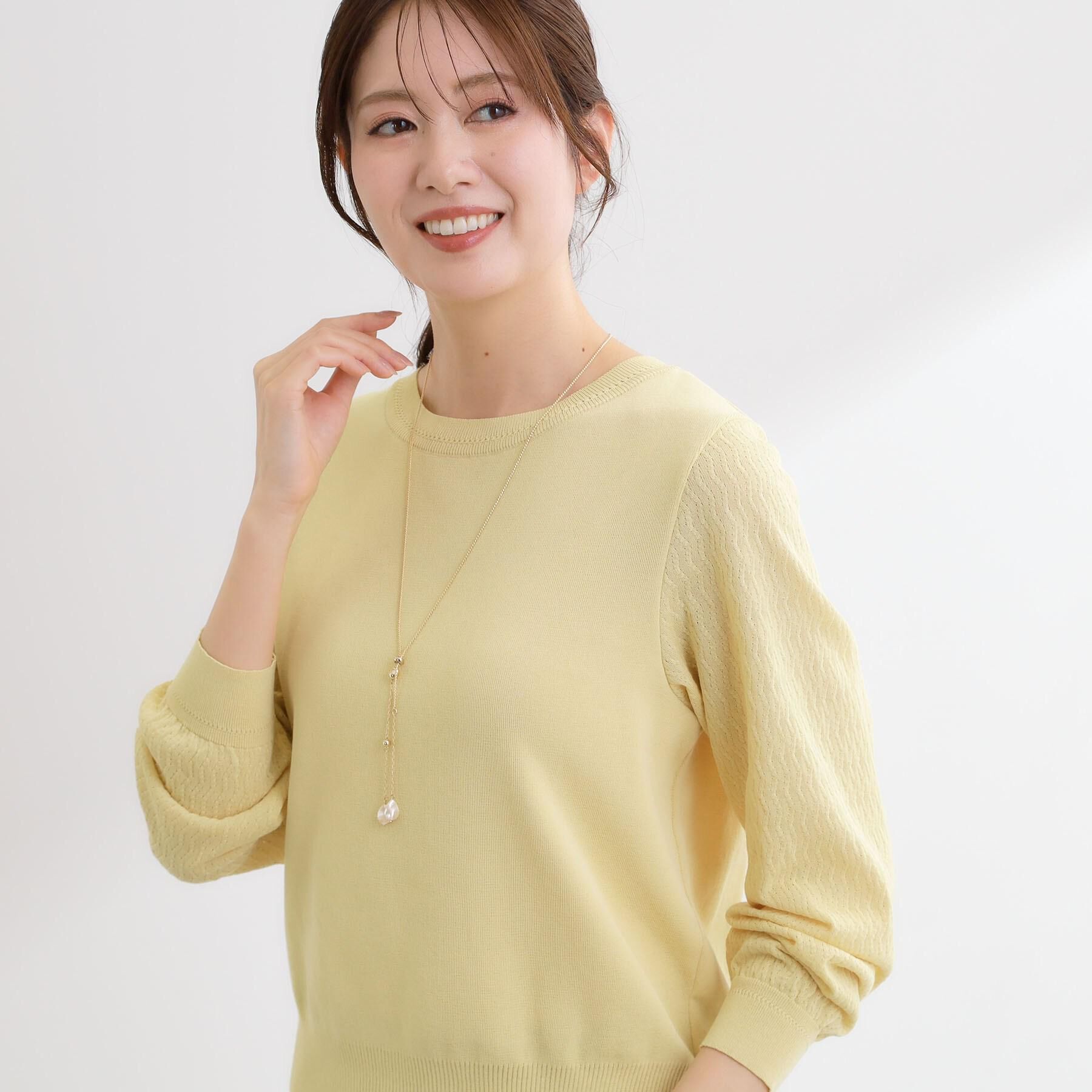 Reflect「透かしスリーブデザインハイゲージニット」|ニット・セーター|