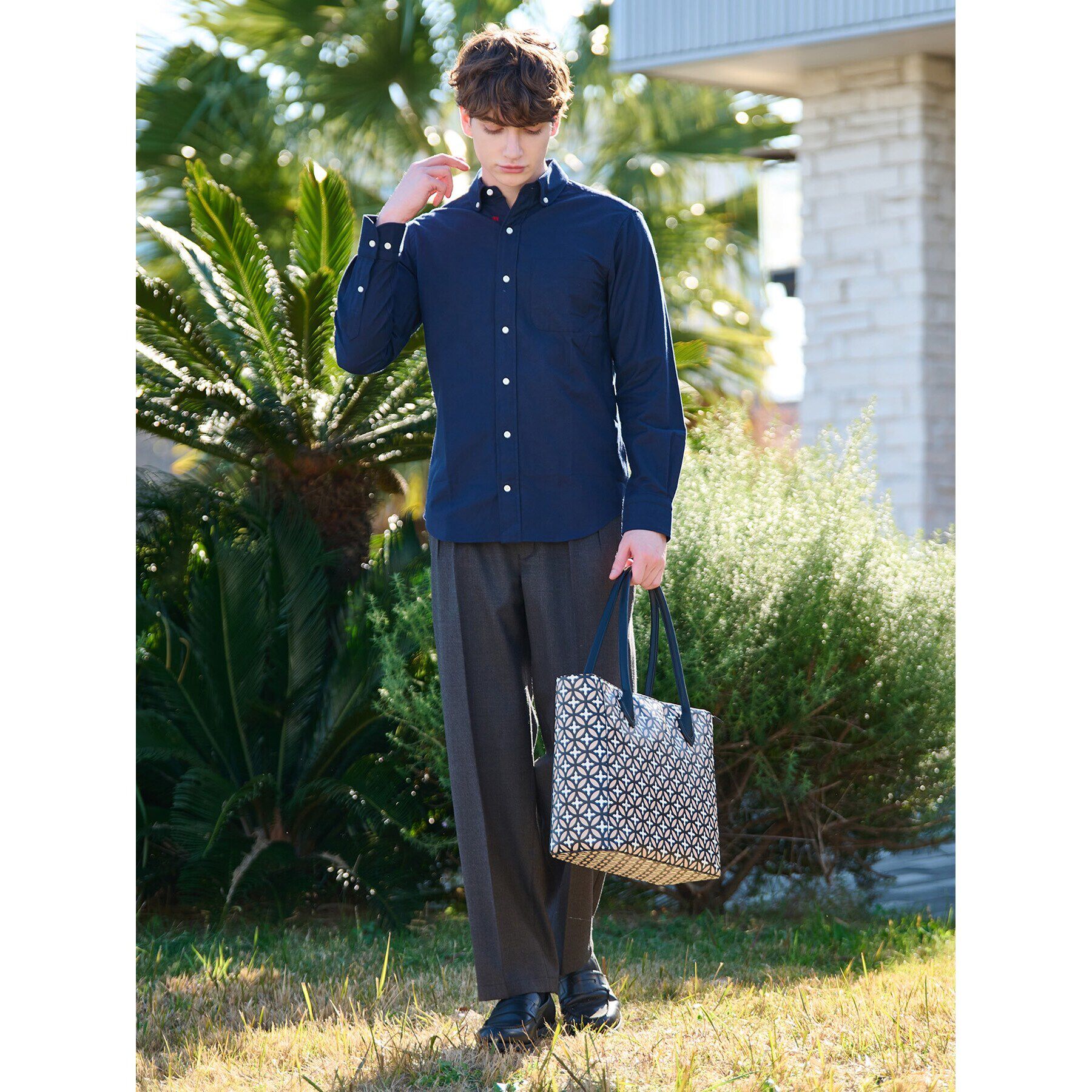 DRESSTERIOR「オックスフォード ラウンドカラーシャツ」|シャツ・ブラウス|