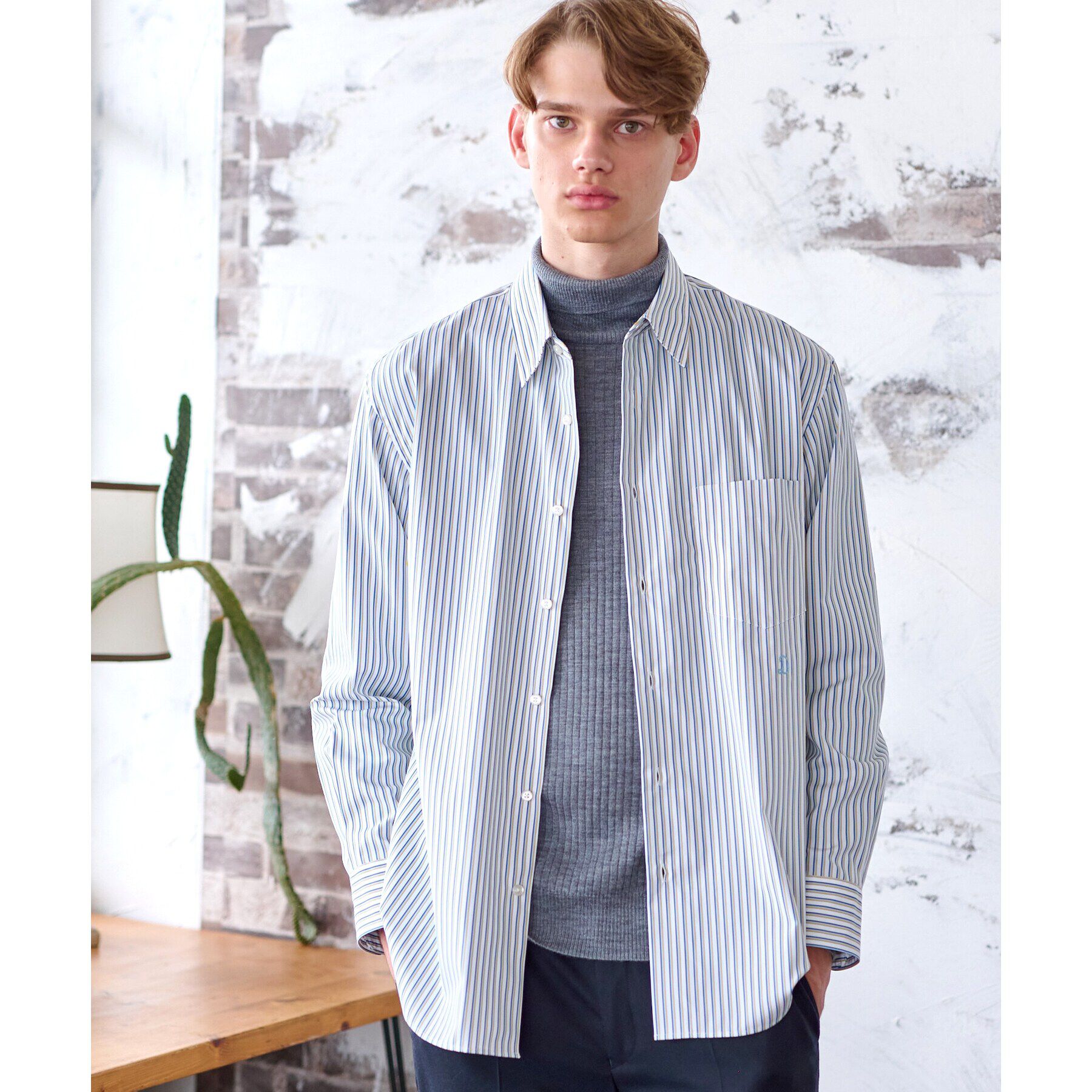 DRESSTERIOR「THOMAS MASON ストライプシャツ」|シャツ・ブラウス|イエロー(232)