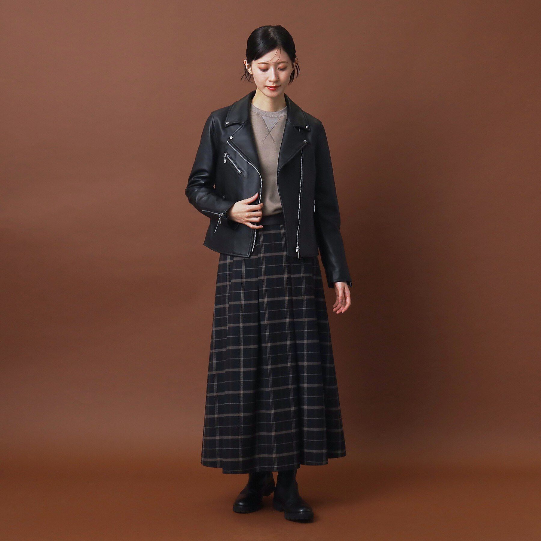 DRESSTERIOR「【本革】ラムレザーライダースジャケット」|ライダースジャケット|