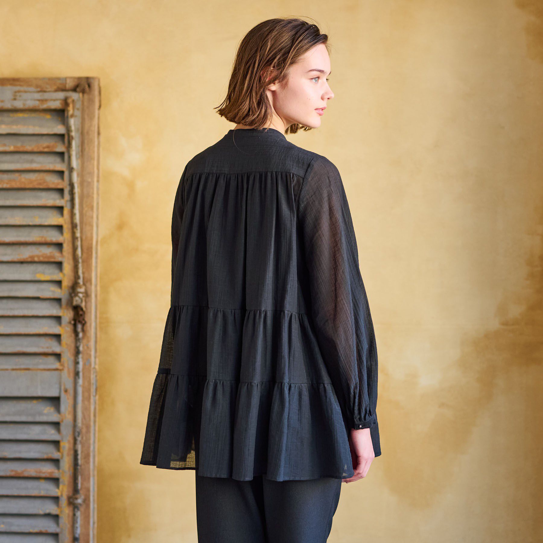 DRESSTERIOR「【洗える】ティアードシアーブラウス」|シャツ・ブラウス|