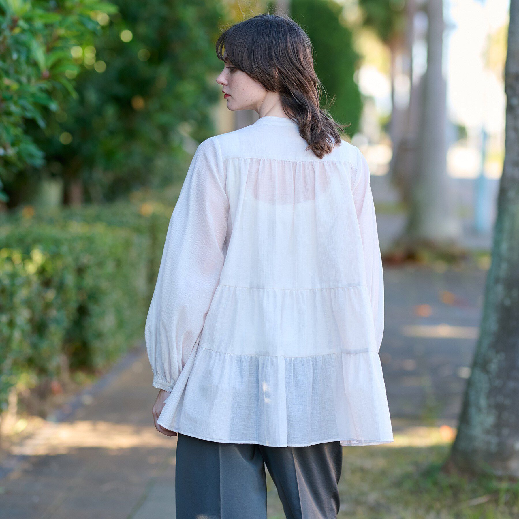 DRESSTERIOR「【洗える】ティアードシアーブラウス」|シャツ・ブラウス|