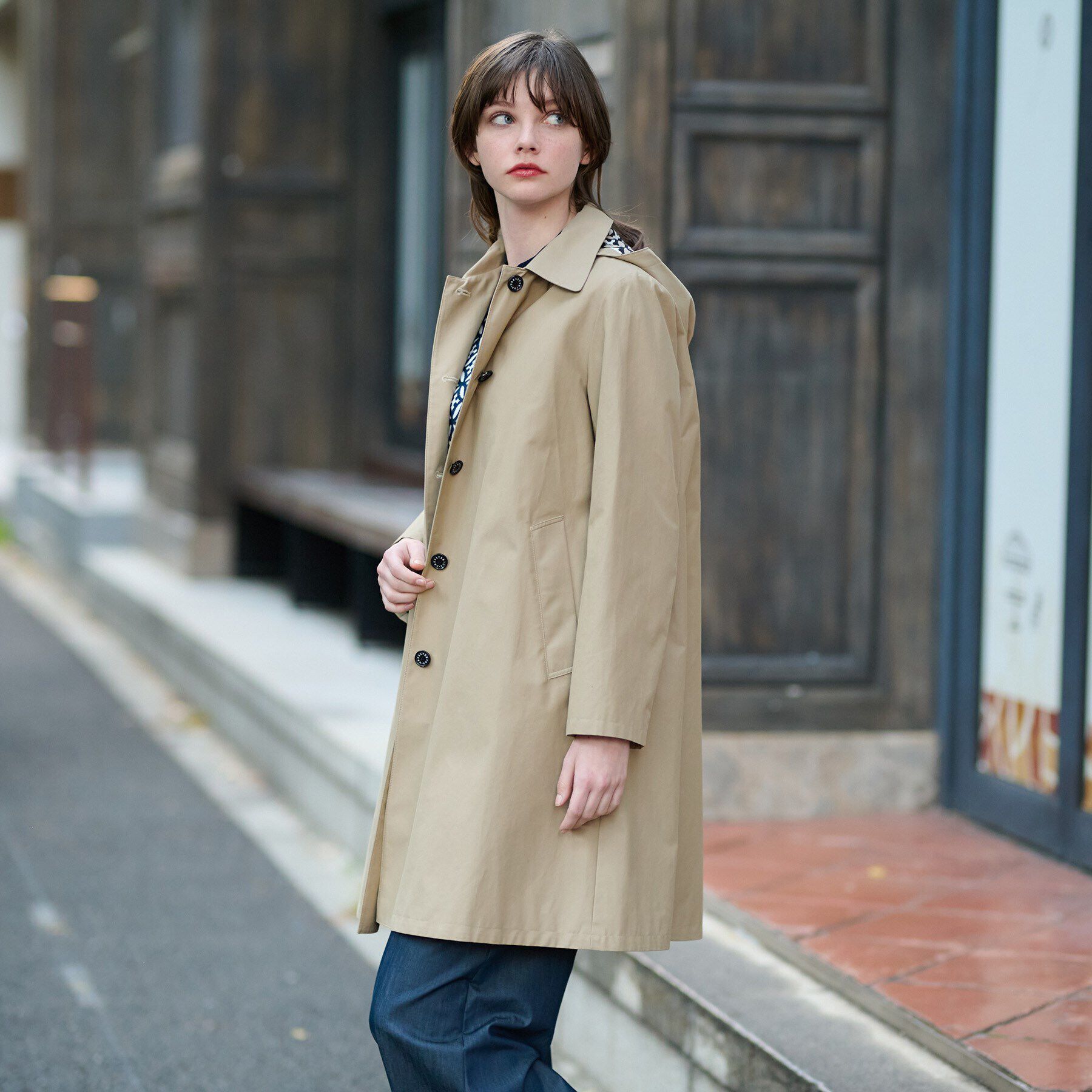 DRESSTERIOR「レインフードコート」|レインコート|