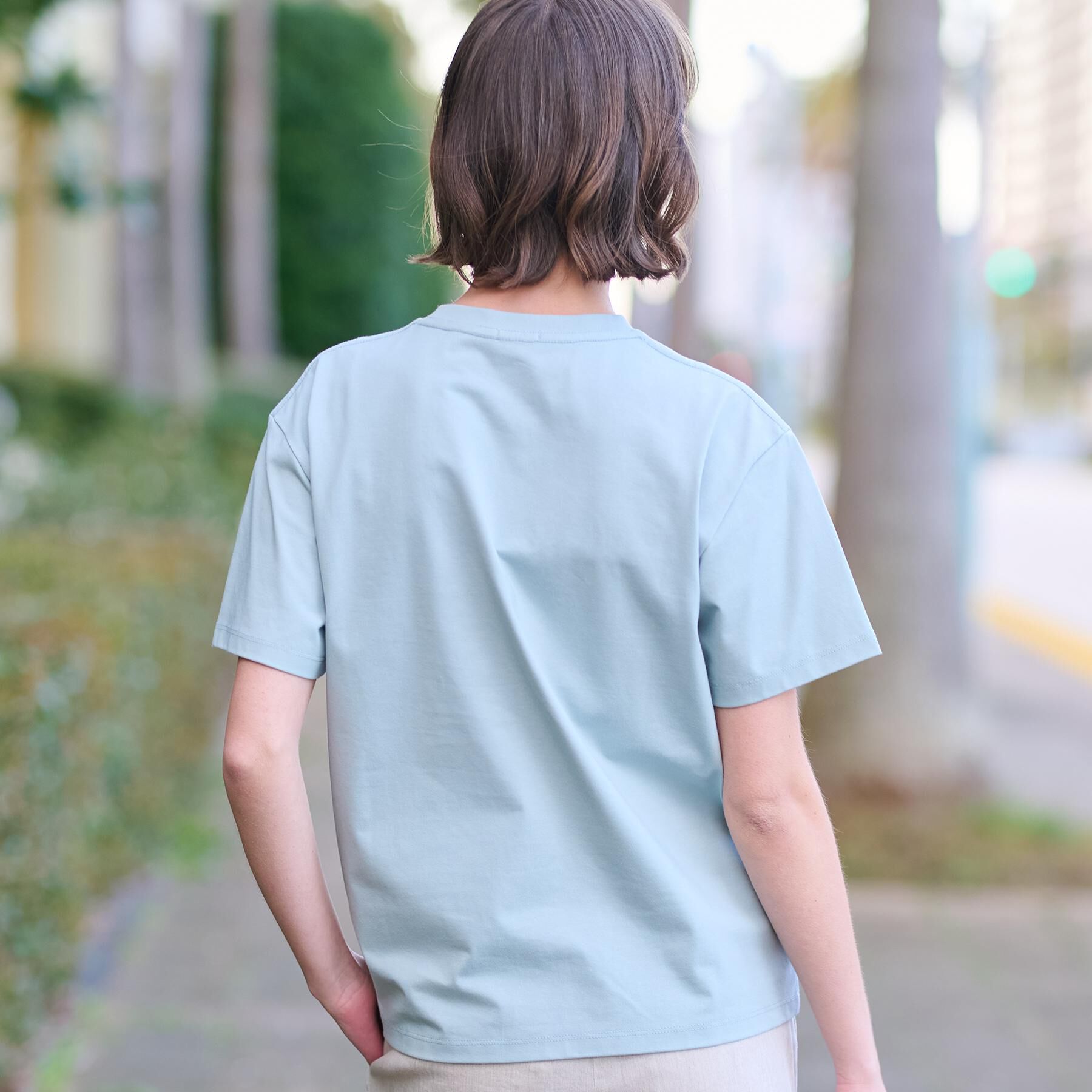 DRESSTERIOR「【接触冷感/UVカット】バックブリーズテックロゴTシャツ」|Tシャツ・カットソー|