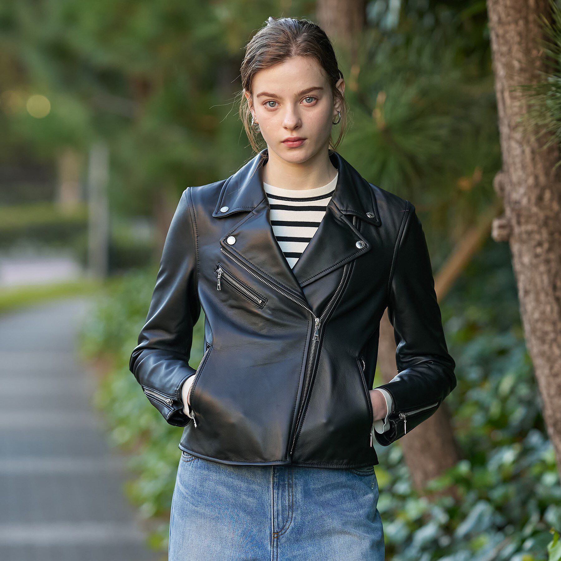 DRESSTERIOR「【本革】レザーダブルライダース」|ライダースジャケット|