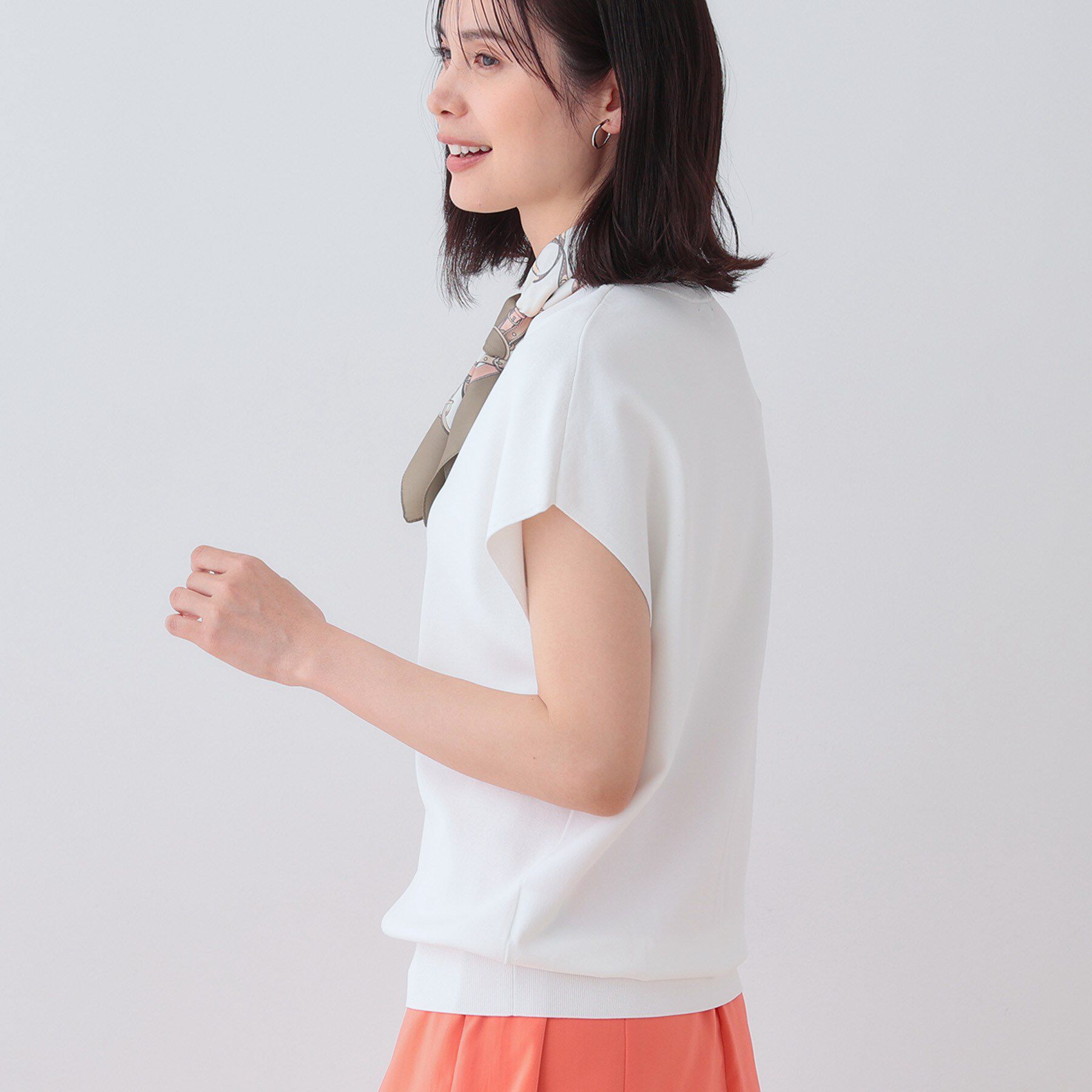 INDIVI「【洗える／SETUP可能】フレンチスリーブ イージーニット」|ニット・セーター|