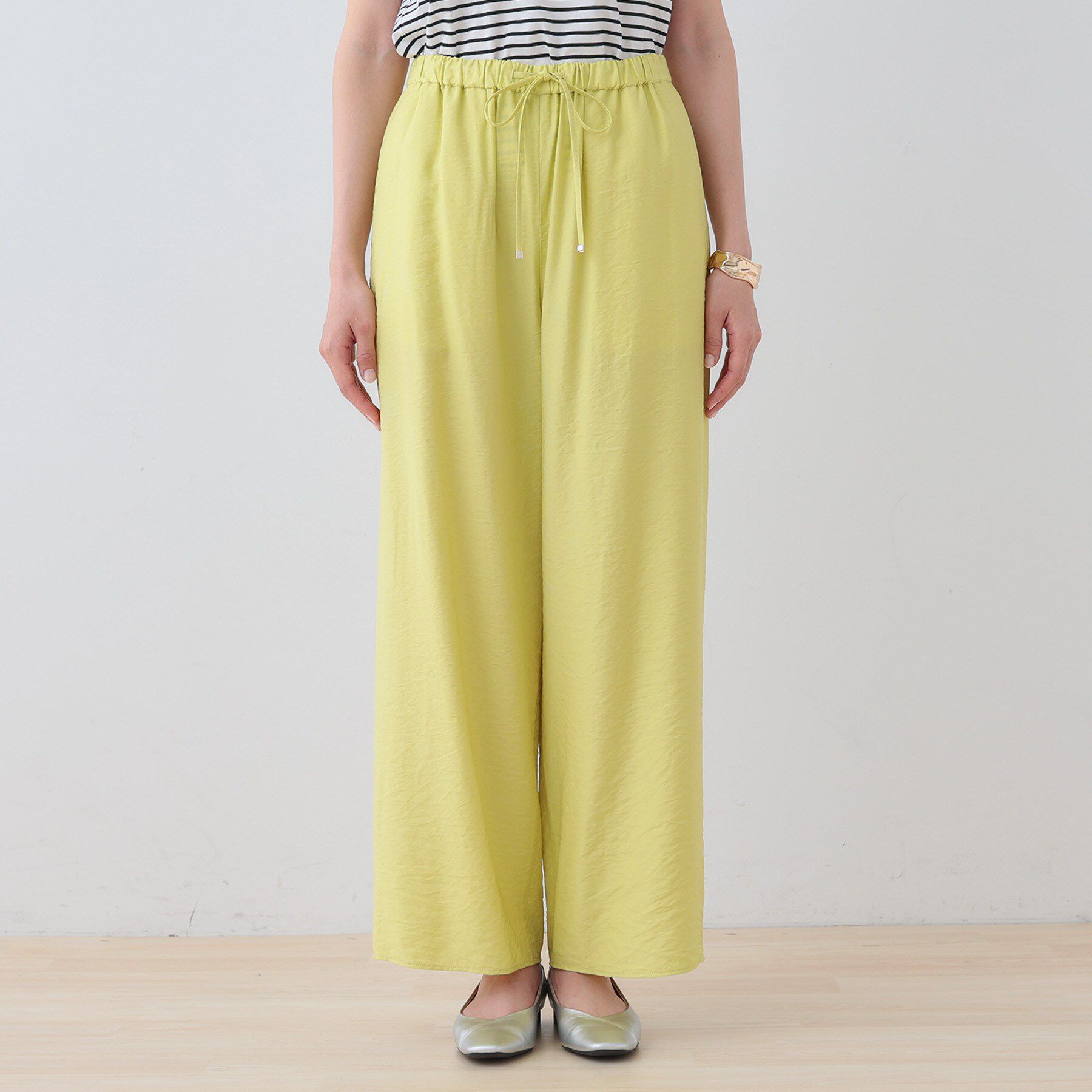 INDIVI「【洗える／UVケア／SETUP可能】ドロストワイドパンツ」|その他|